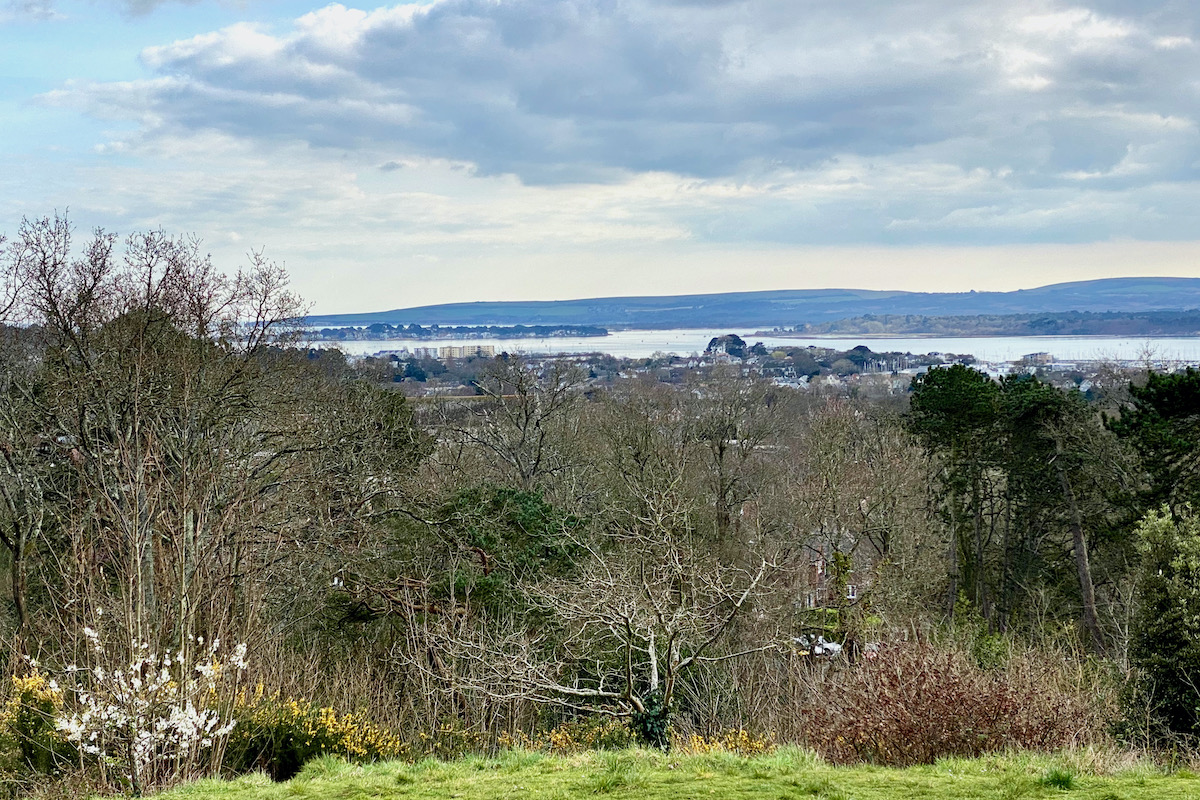 View over Poole Harbour from Parkstone in Dorset