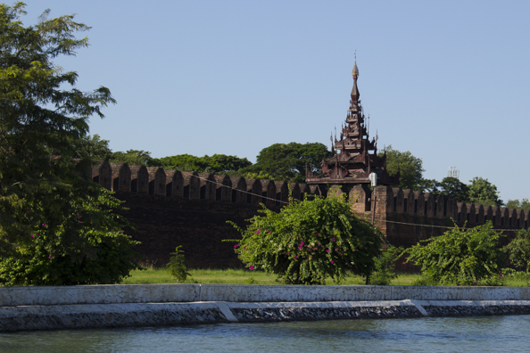 Walls of the Royal Fort in Mandalay in Myanmar