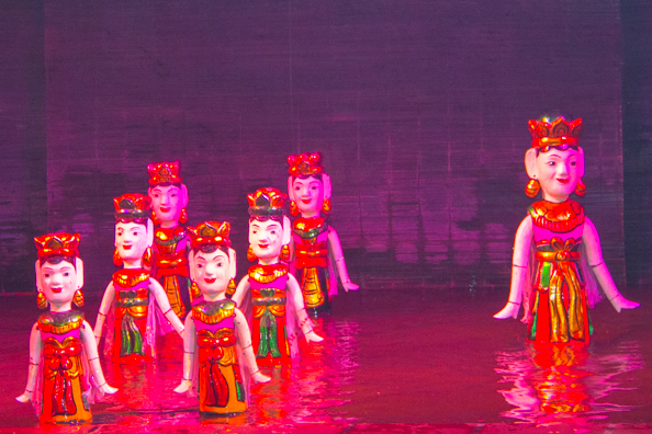 Water puppets at Thang Long Water Puppet Theatre in Hanoi, Vietnam