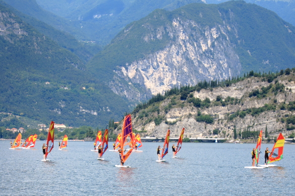 Wind surfers on Lake Garda