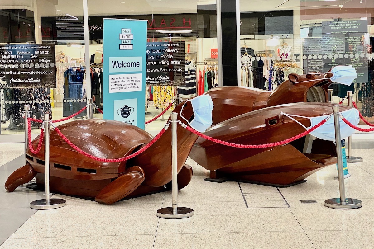 Wooden Animals in the Dolphin Shopping Centre in Poole, Dorset
