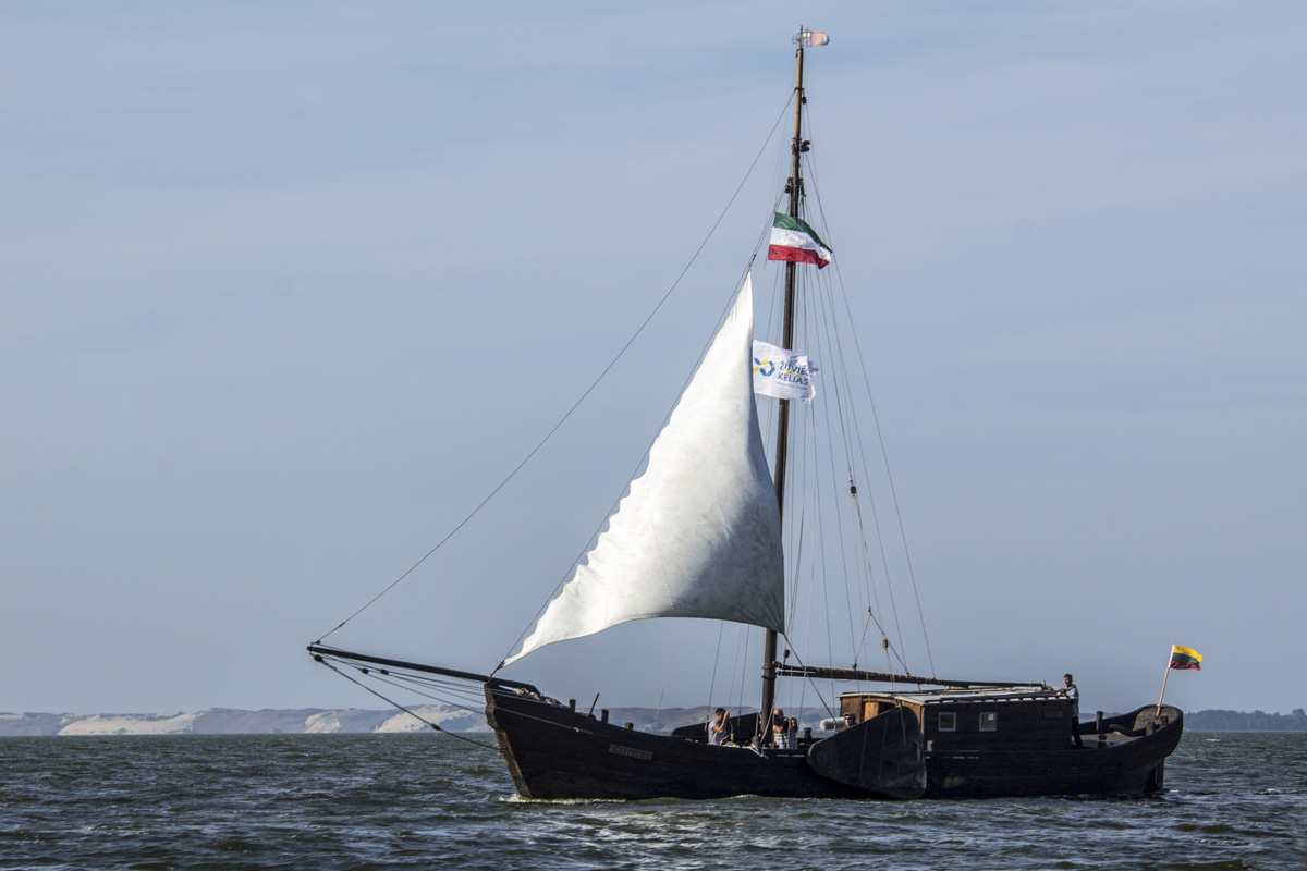 Wooden Viking Boat on the Curonian Lagoon Lithuania  0023