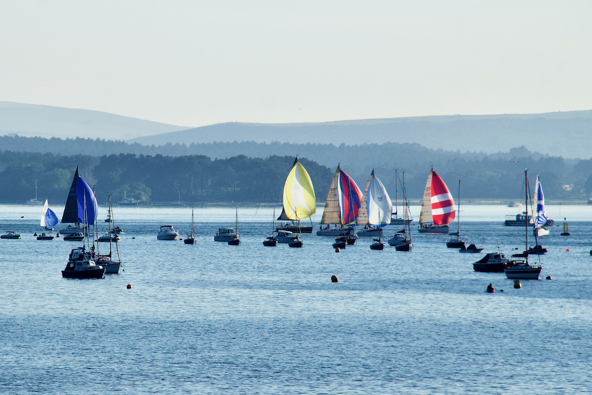 Yachts Becalmed in Poole Harbour, Dorset