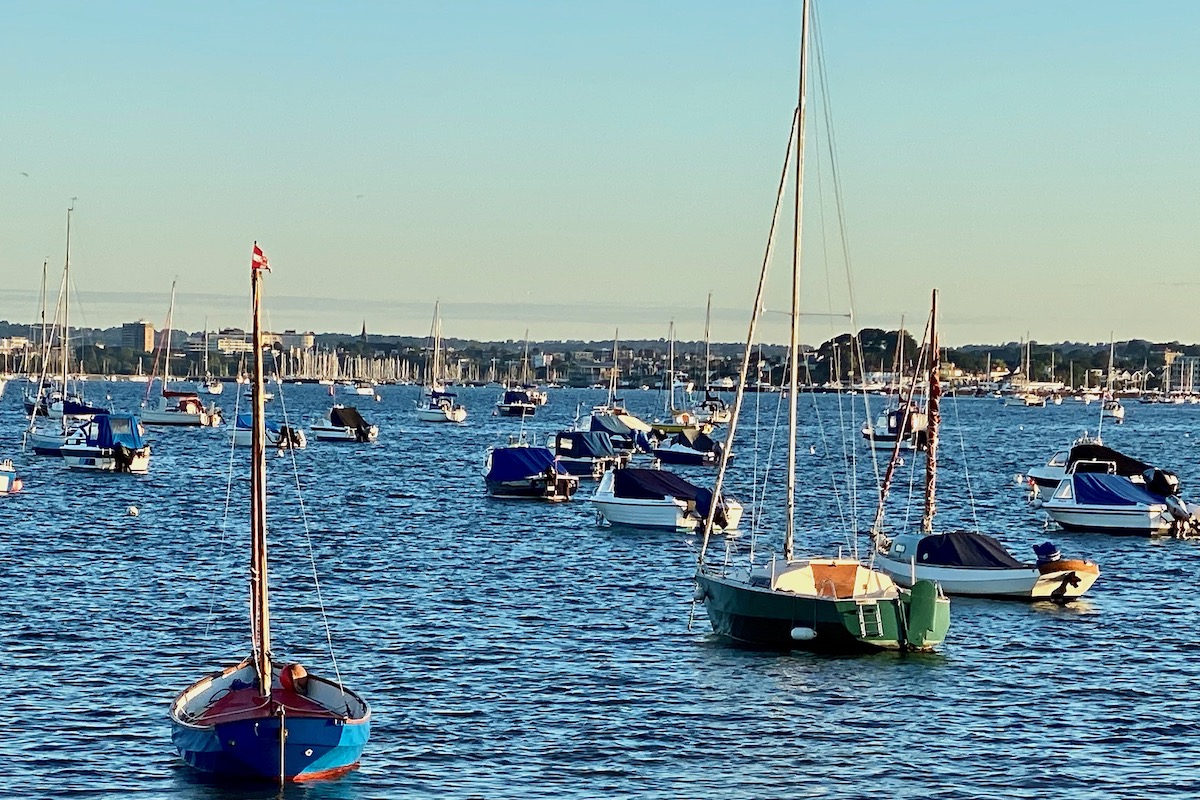Yachts Moored Outside North Haven Yacht Club in Dorset