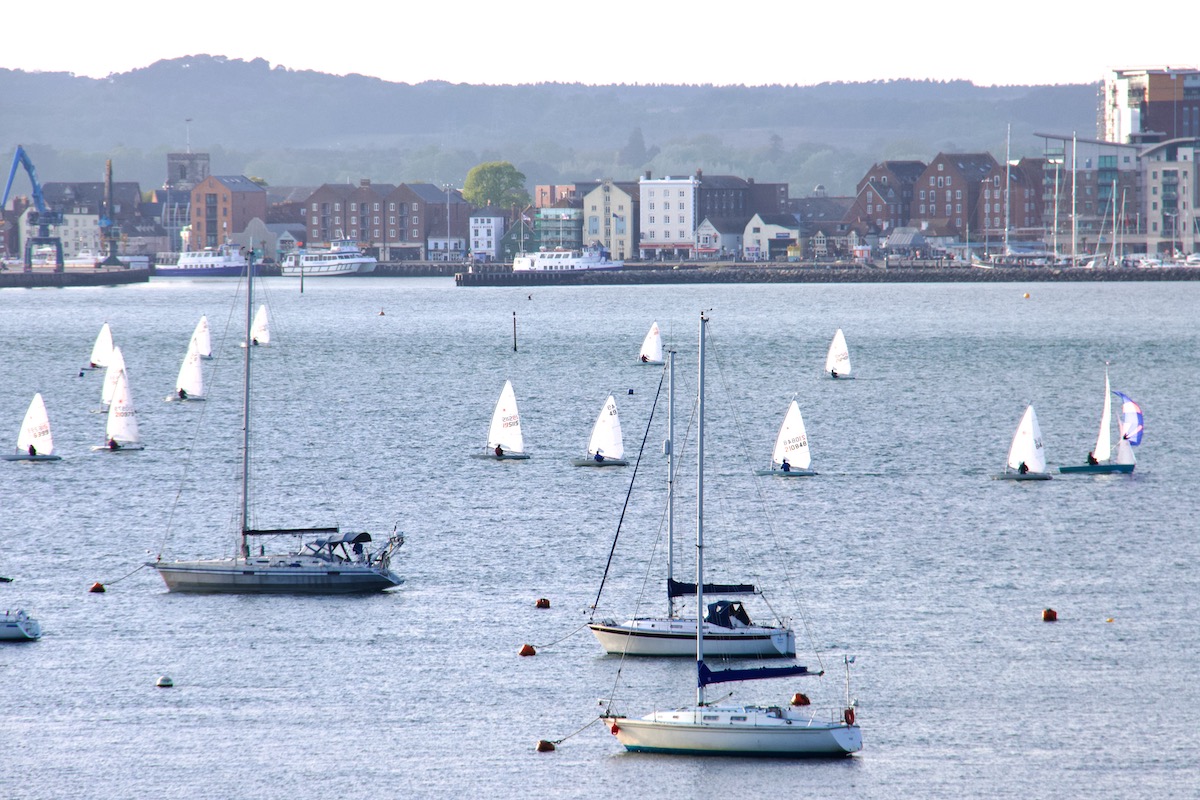 Yachts Racing in Poole Harbour, Dorset