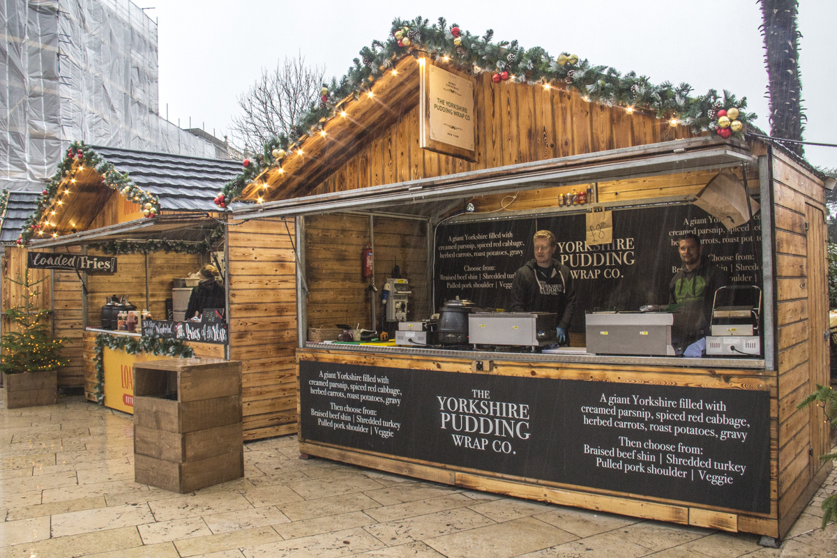 Yorkshire Pudding Wrap stall at the Christmas Market in Bournemouth  0217