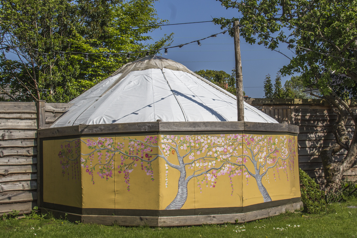 Yurt in the garden at Llys Meddyg in Newport, Pembrokeshire, Wales   8538